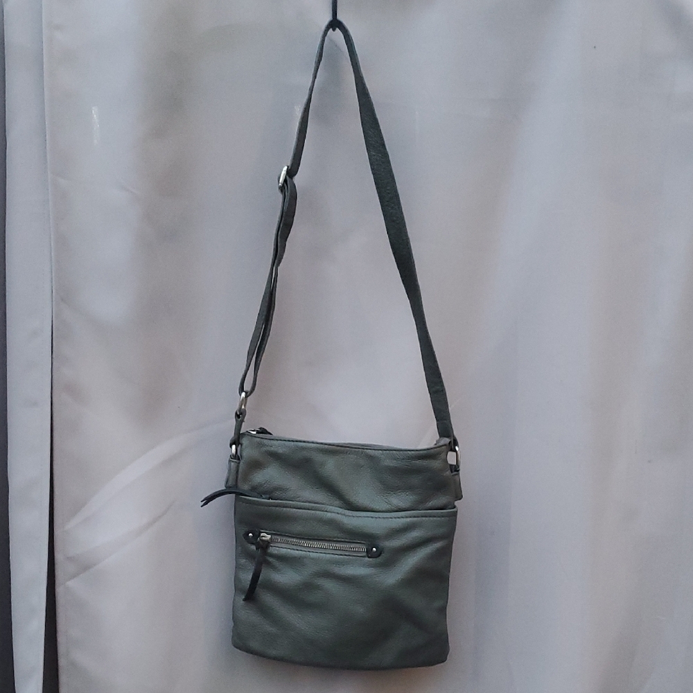 Danier Stylish Leather Gray Crossbody Bag